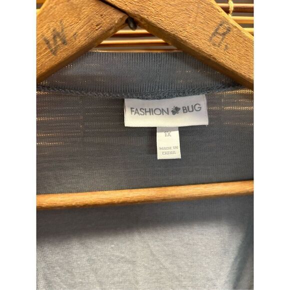 Fashion Bug 1X Grey and Silver Studded Open Front Cardigan - Picture 4 of 5